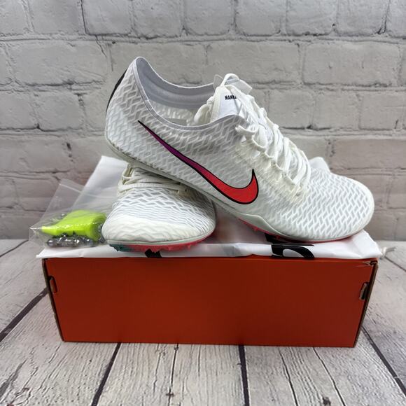Size 9.5 Nike Zoom Mamba 5 Track Shoes White Ombre Cleats AJ1697-100 Men’s New - Picture 1 of 13